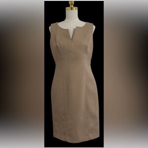 Beige Sleeveless Dress Size 10 Office Work Business Wedding Guest